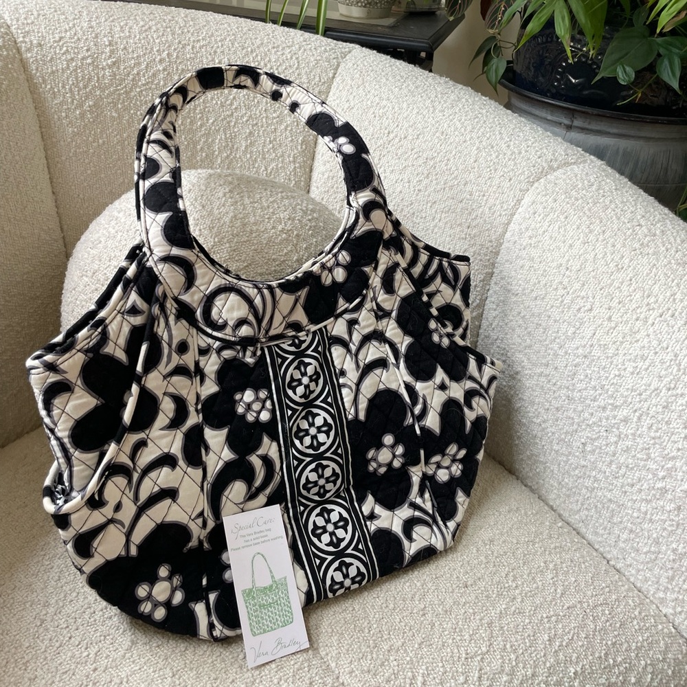 Vera Bradley Quilted Black & White Tote Bag